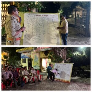 मल्हारगंज पुलिस द्वारा “नशे के विरुद्ध जन-जागरूकता अभियान” के तहत युवाओं और आम जनता को जागरूक करने के लिए हस्ताक्षर अभियान और मोटिवेशनल वीडियो का आयोजन किया गया।