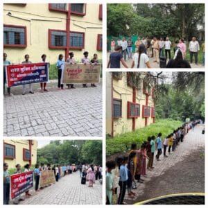 इंदौर में मल्हारगंज पुलिस ने मानव श्रृंखला और शपथ के ज़रिए दिया संदेश
